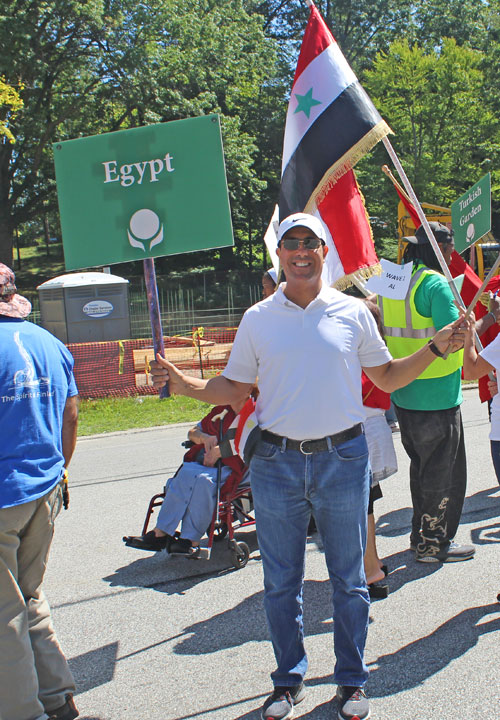 Sam Tanious representing the Egyptian community on One World Day